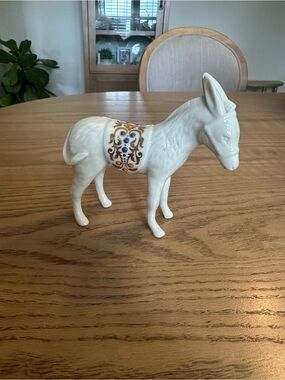 Lenox China Jewels Nativity Donkey. Gold accents.